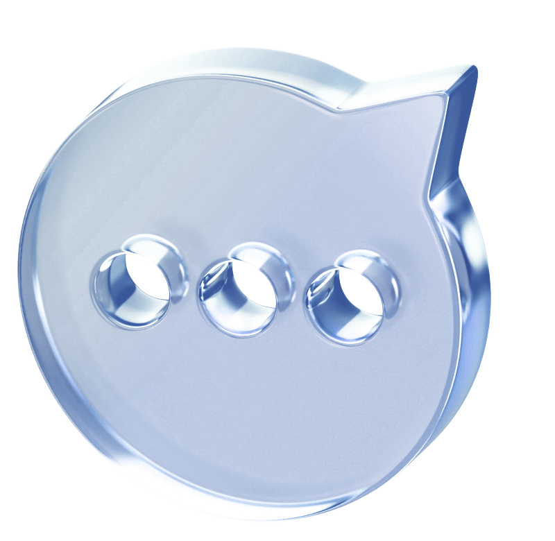 Transparent blue speech bubble